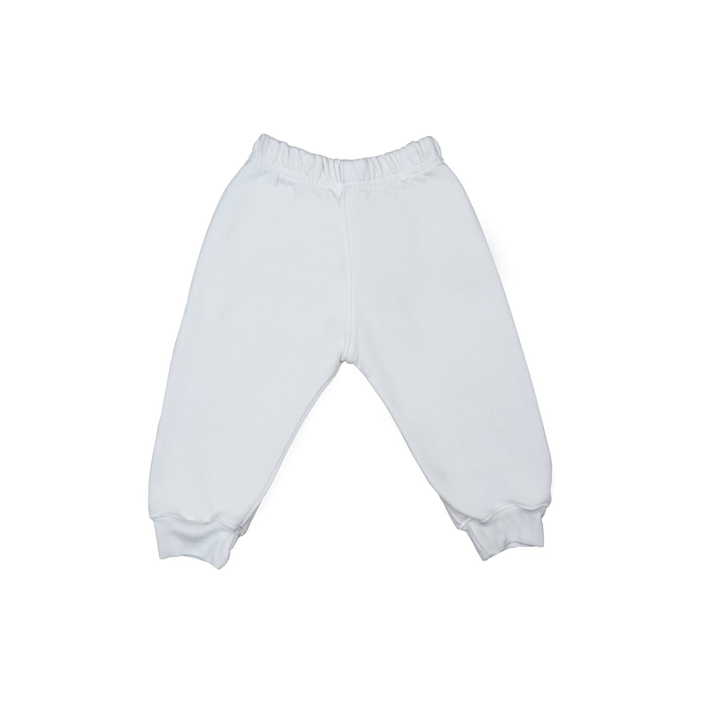 ORGANIC UNISEX BABY SWEATPANTS - PFD/WHITE