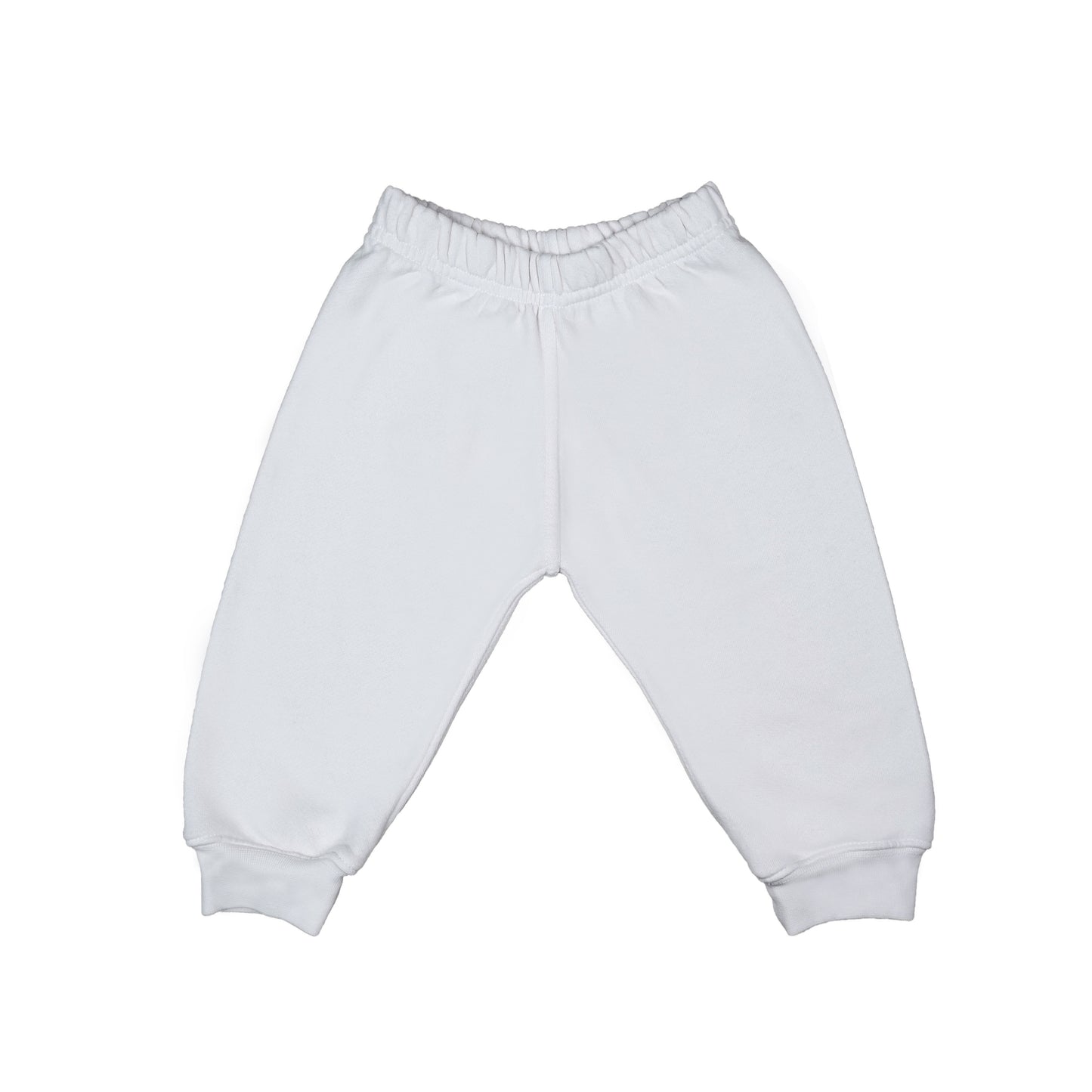 ORGANIC UNISEX BABY SWEATPANTS - PFD/WHITE