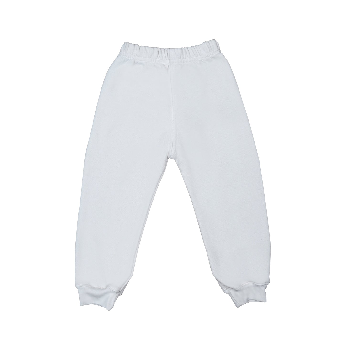 ORGANIC UNISEX KIDS SWEATPANTS - PFD/WHITE